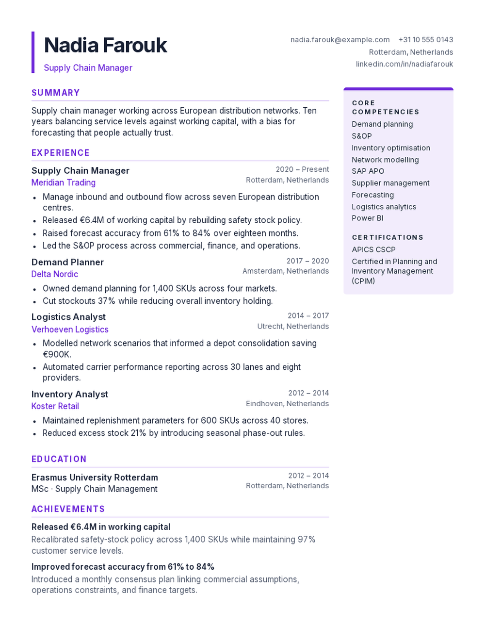 Cadence resume template preview