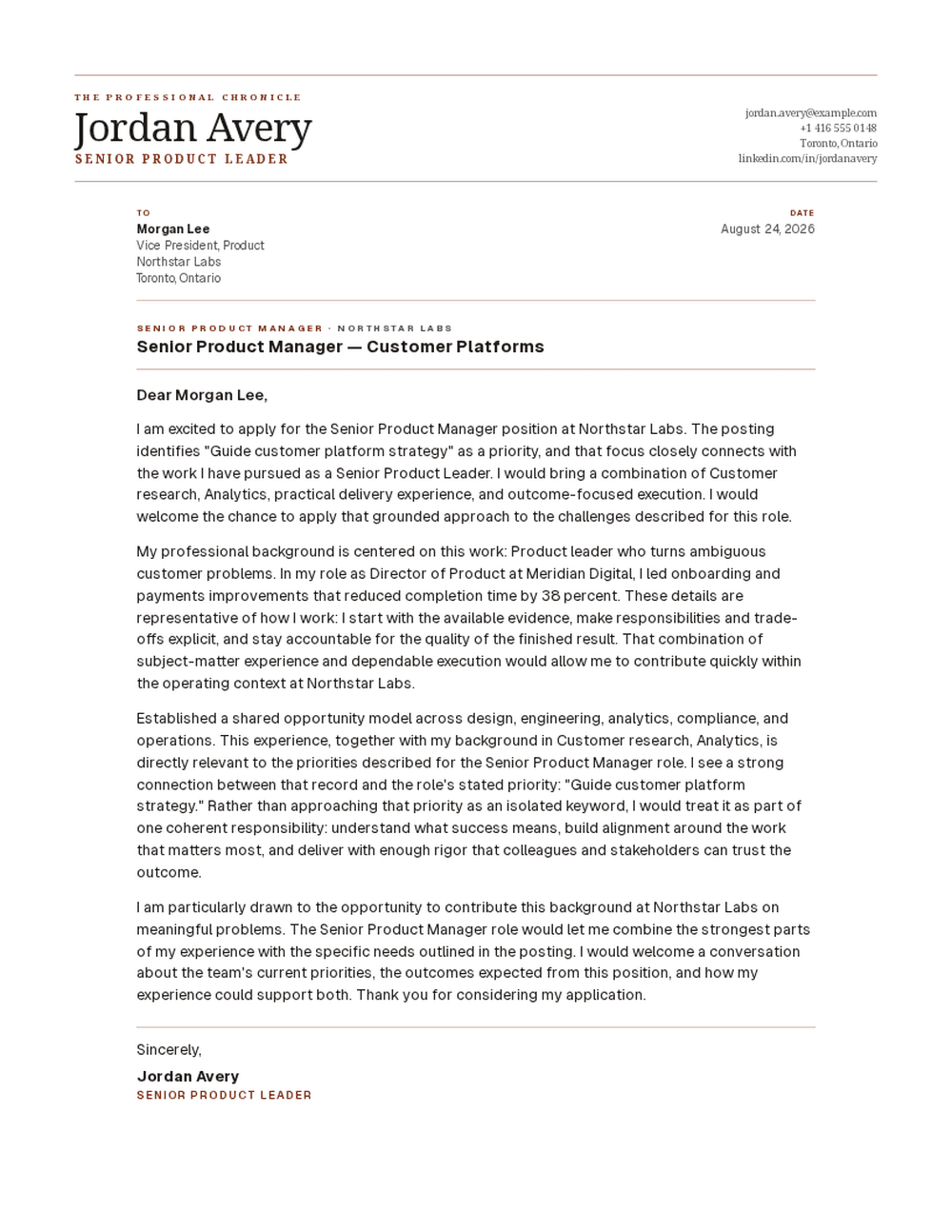 Chronicle cover letter template preview