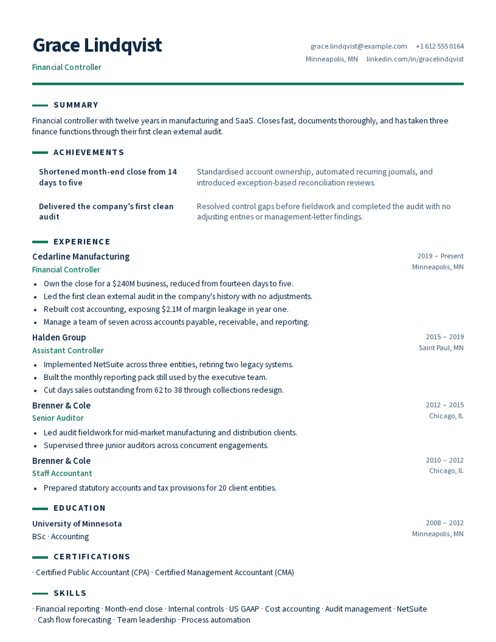 Ledger resume template preview
