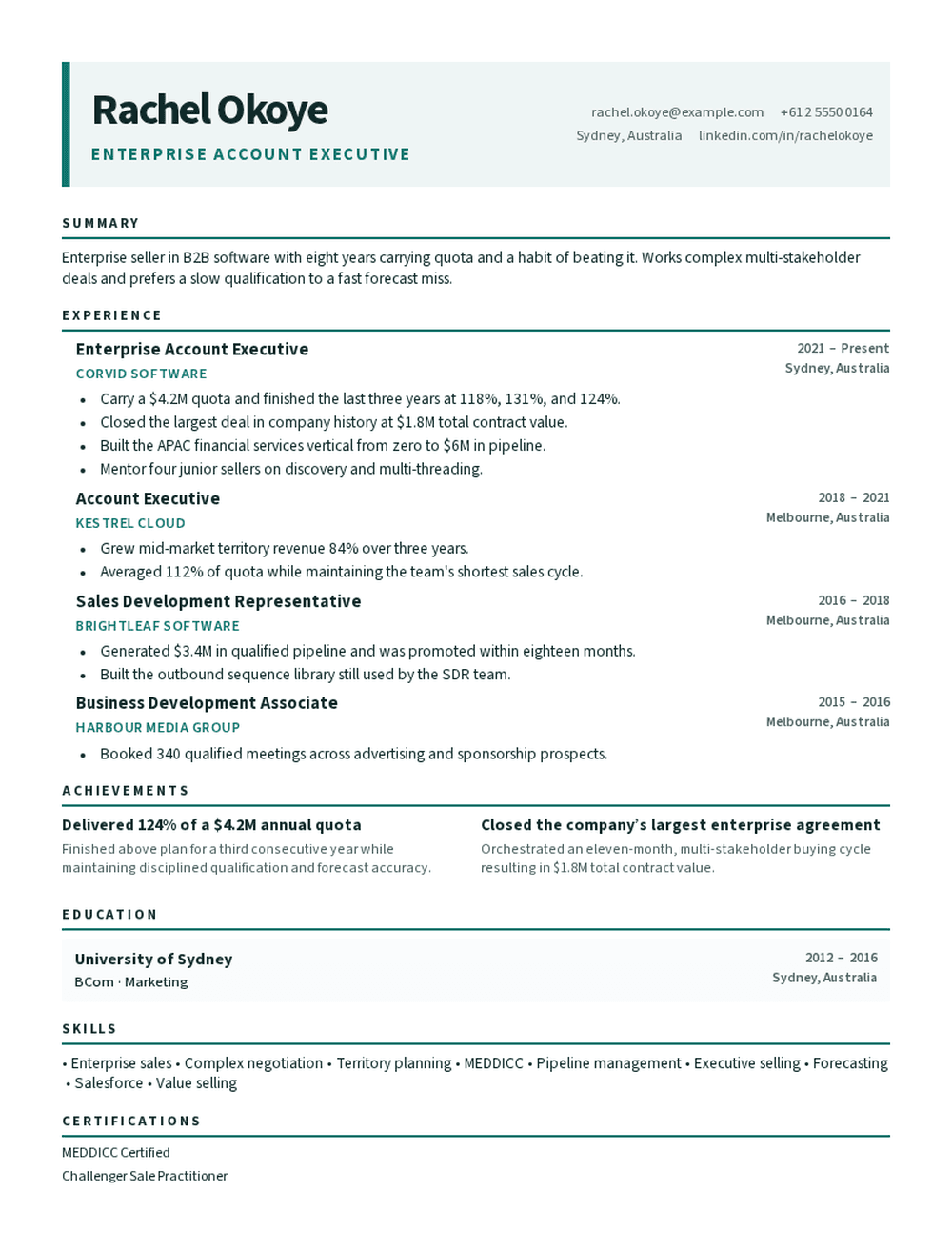 Vantage resume template preview