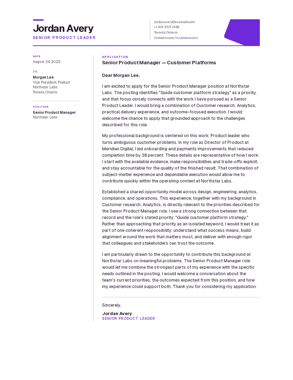 Prism cover letter template preview